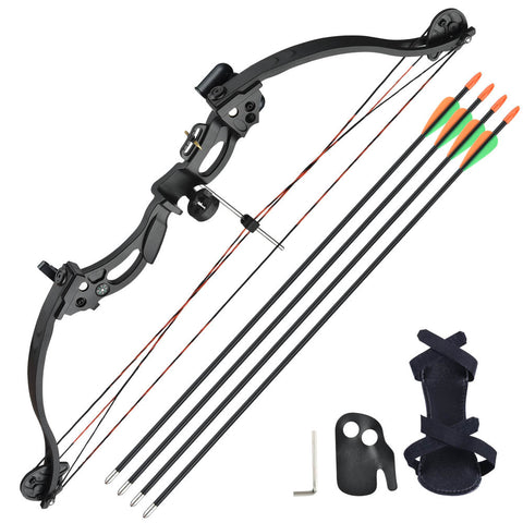 Youth Beginner Archery Compound Bow Set & 4 Arrows