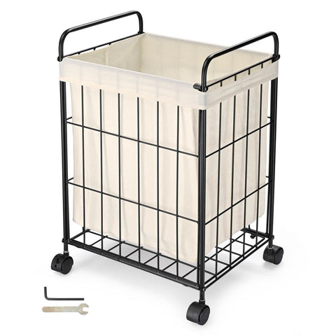 Laundry Basket on Wheels Metal Frame