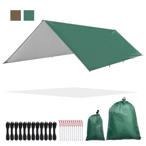 Camping Tarp Tent Footprint Shelter 10x13ft UV50+ PU3,000mm