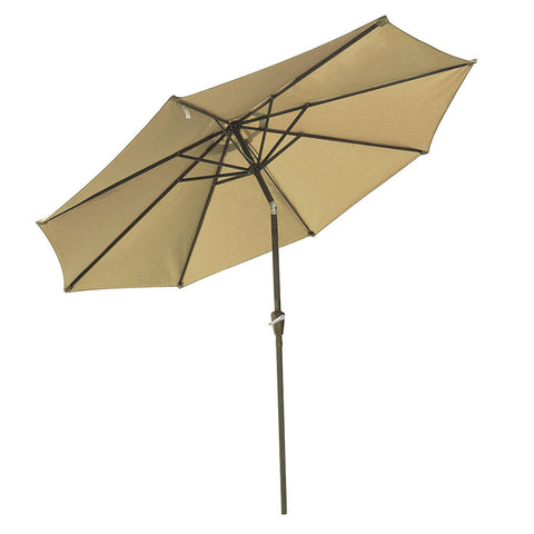 9ft 8-Rib Patio Tilt Market Umbrella w/ 200gsm Canopy Tan