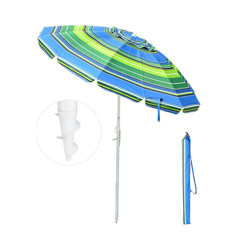 Beach Umbrella Tilt 7 ft 12-rib w/ Anchor