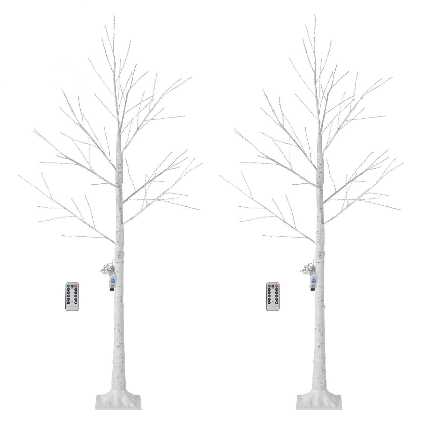 1/2/4 Pack 6 Ft Lighted Birch Tree 305 LED Battery Operated Christmas Dcor 2pcs - Trend Times Toy Stores