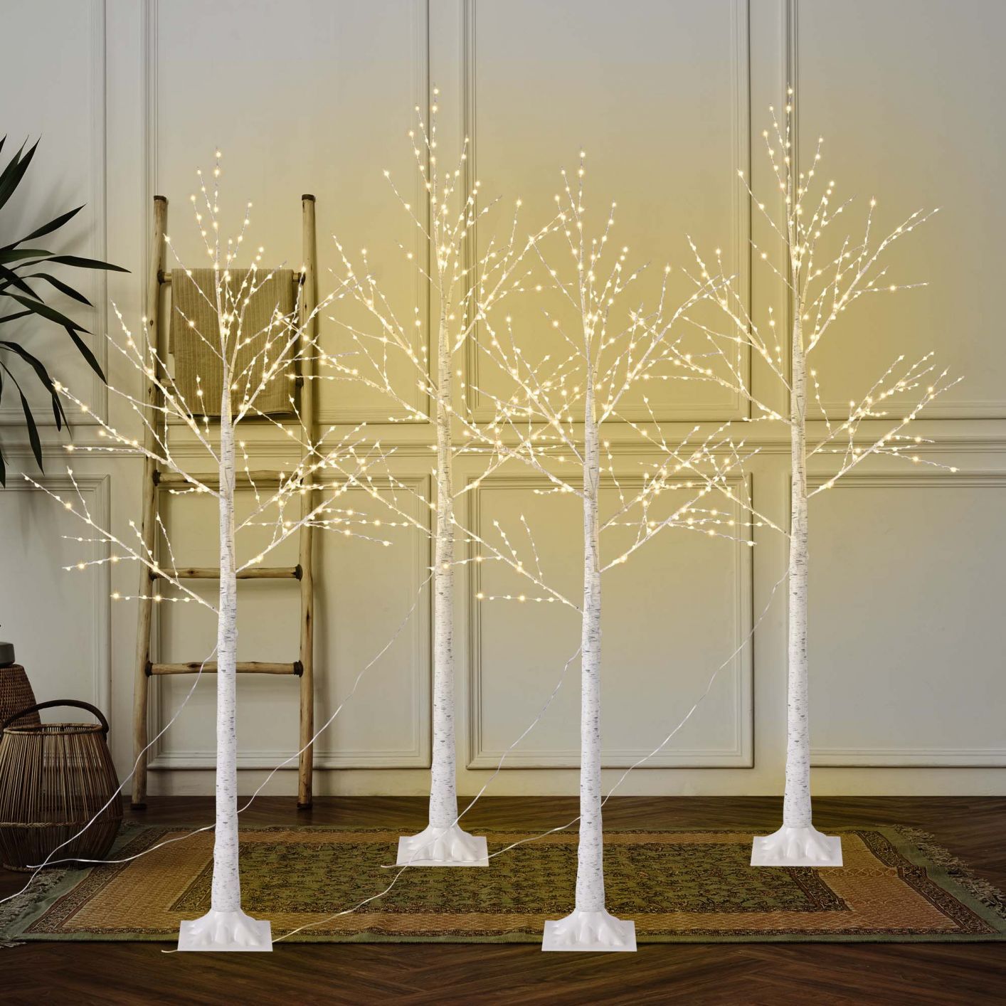 1/2/4 Pack 6 Ft Lighted Birch Tree 305 LED Battery Operated Christmas Dcor 4pcs - Trend Times Toy Stores