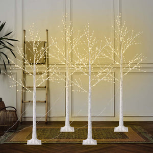1/2/4 Pack 6 Ft Lighted Birch Tree 305 LED Battery Operated Christmas Dcor 4pcs - Trend Times Toy Stores