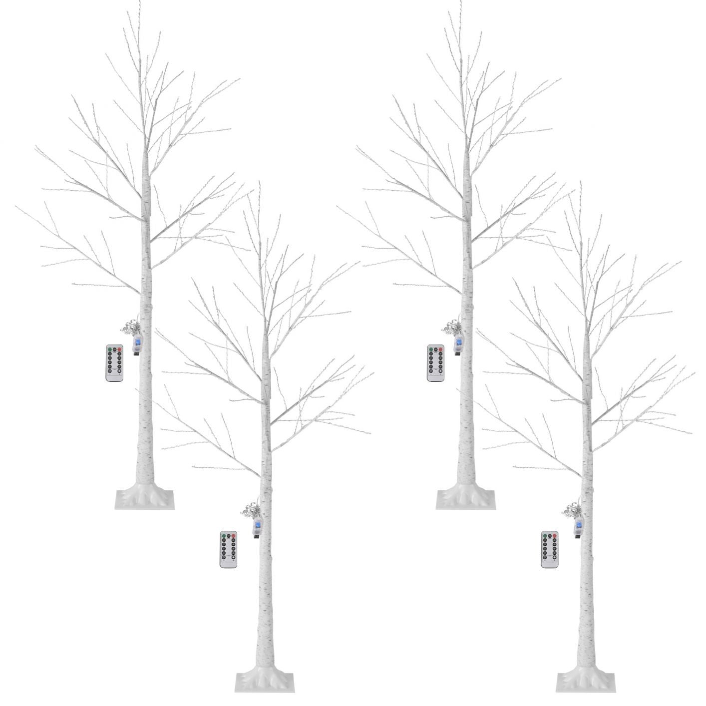 1/2/4 Pack 6 Ft Lighted Birch Tree 305 LED Battery Operated Christmas Dcor 4pcs - Trend Times Toy Stores
