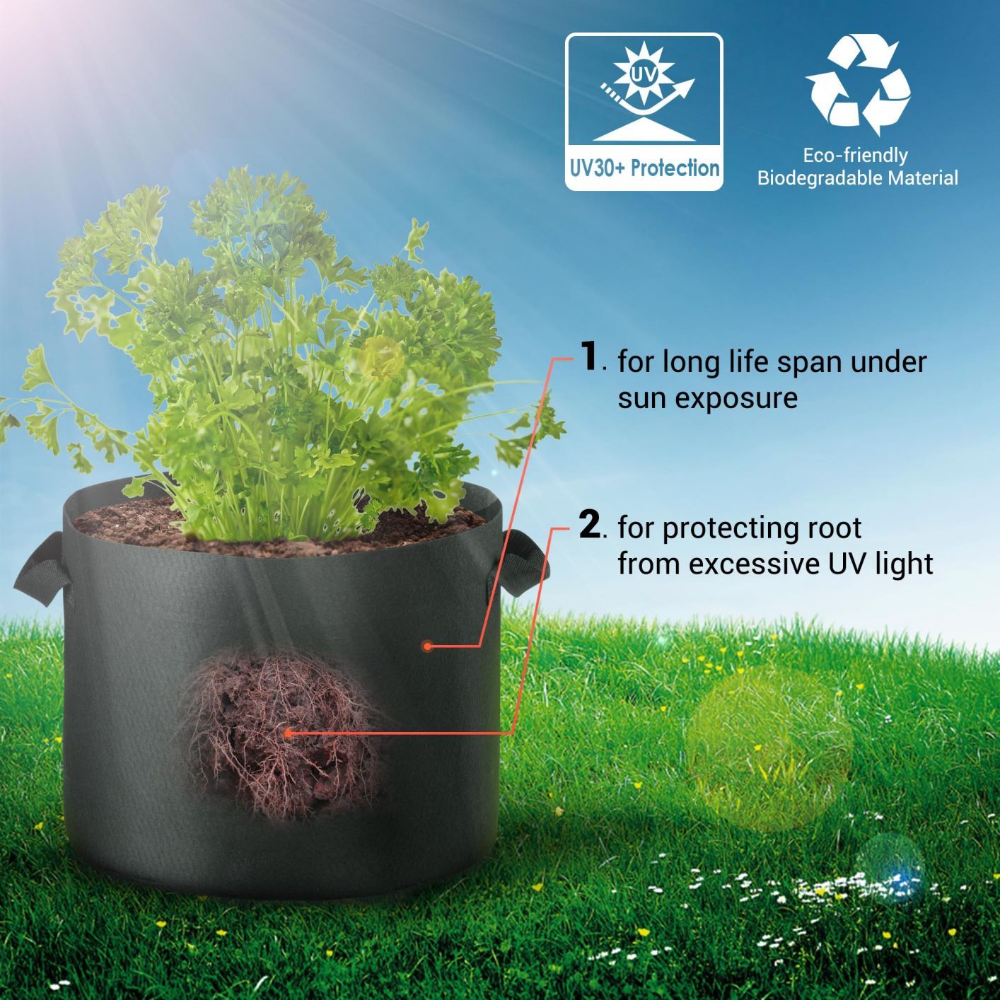 1-25 Gallon Grow Bags Garden Fabric Pot Container Non-Woven Aeration Plant 10 Gallon-5 Packs - Trend Times Toy Stores