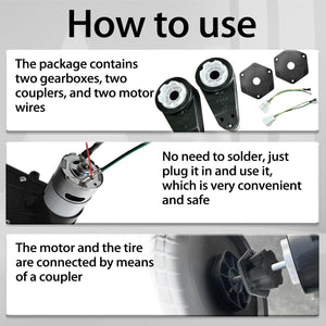1 or 2 PCS 24V RS555 35000RPM Gear Motor Kit for Electric Car Power Wheels Upgrade Trend Times 10