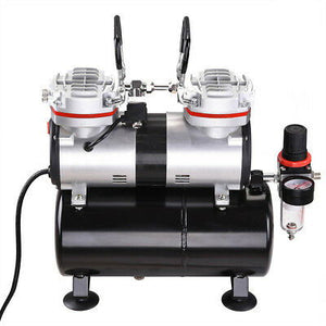 1/3 HP Twin Cylinder Airbrush Compressor 3.5L Air Tank For Hobby Tattoo Body Art - Trend Times Toy Stores