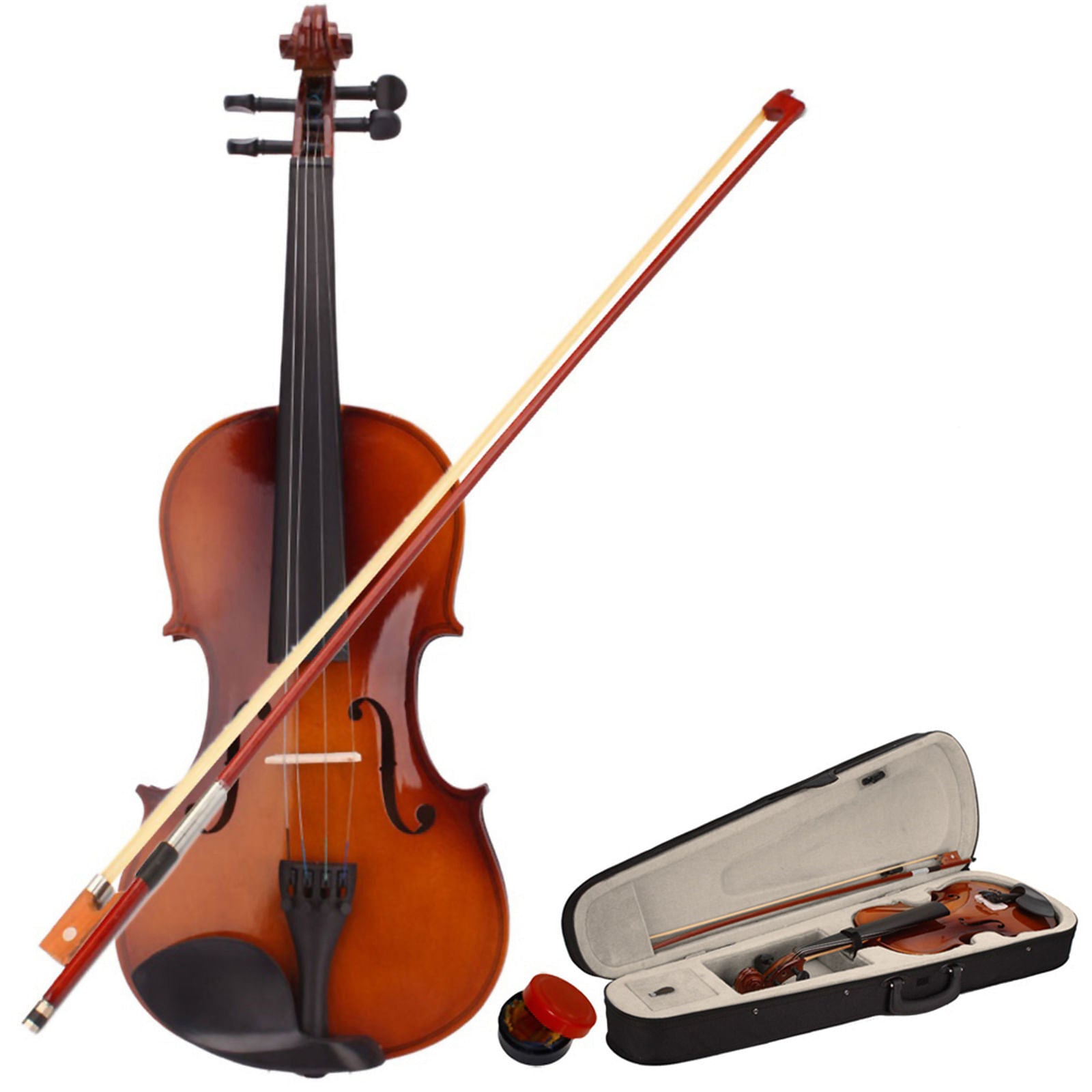 1/4 Size Beginner Violin Set Natural Solid Wood with Bow Rosin and Case Trend Times 0