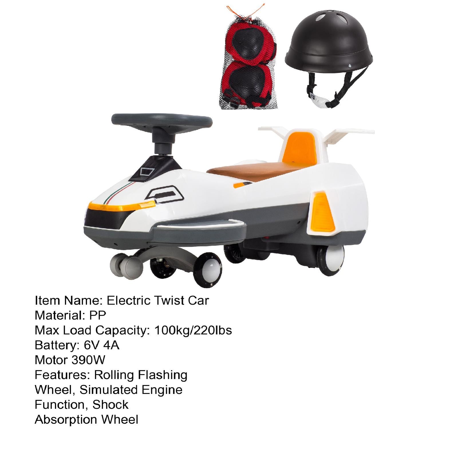Electric Twist Car for Kids 1-6 Years with Lights, Music, Helmet, and Anti-Roll Safety Features Trend Times 14