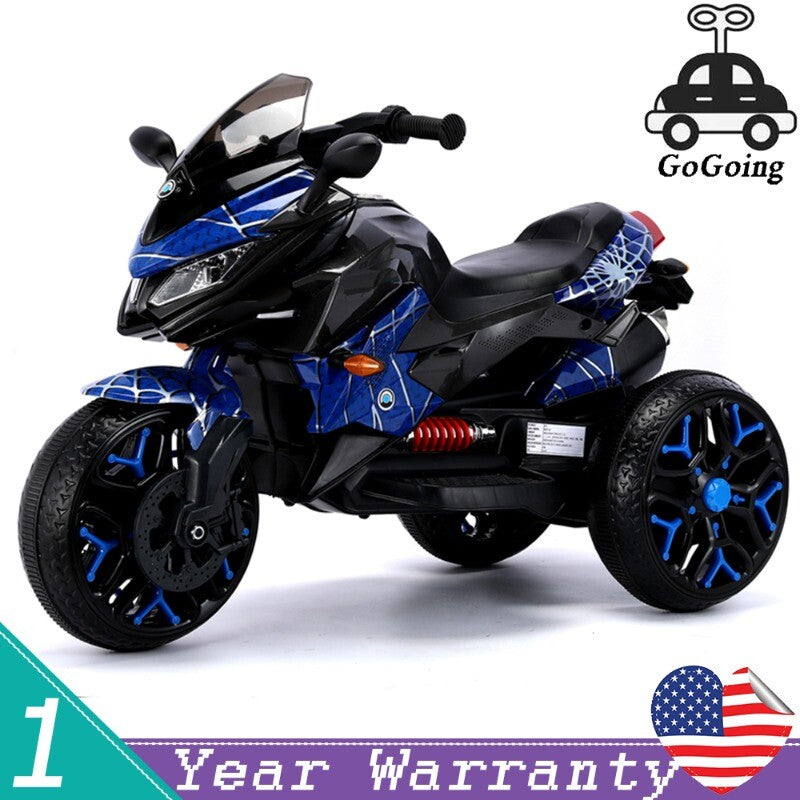 12V Electric 3-Wheel Ride-On Motorcycle for Kids Ages 3-6 with Adjustable Speed 1.8-3.2 MPH Trend Times 0