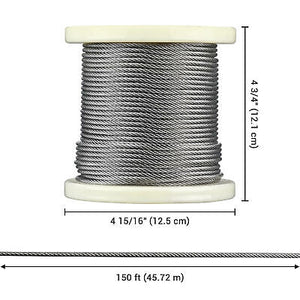 1/8" T316 Stainless Steel Cable Wire Rope 7x7 Aircraft Strand Coil & Reel 150 Ft - Trend Times Toy Stores