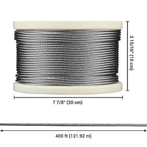 1/8" T316 Stainless Steel Cable Wire Rope 7x7 Aircraft Strand Coil & Reel 400 Ft - Trend Times Toy Stores