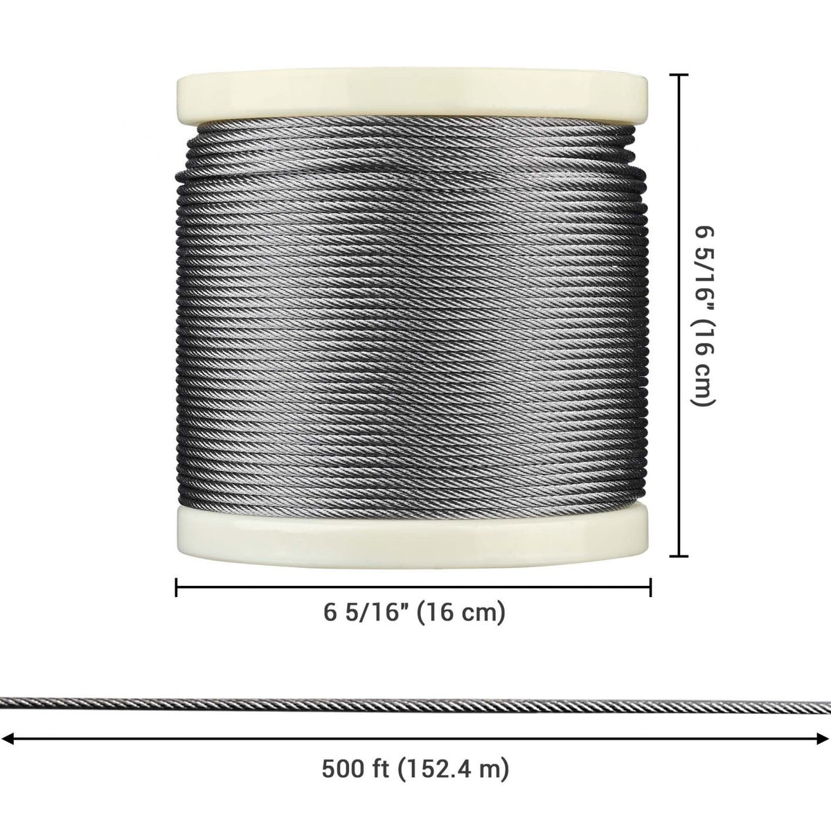 1/8" T316 Stainless Steel Cable Wire Rope 7x7 Aircraft Strand Coil & Reel 500FT - Trend Times Toy Stores