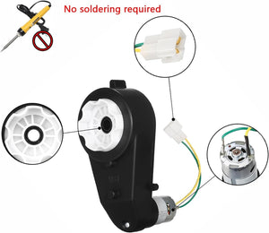 12V High-Speed 40000rpm Motor and Gearbox Pair with Power Wheels for Kids Electric Ride-On Car Trend Times 2