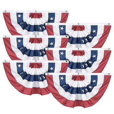 1.5x3 Ft USA Pleated Fan Flag Half Fan Banner American Bunting Decoration 6 Pack - Trend Times Toy Stores