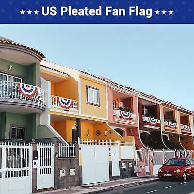 1.5x3 Ft USA Pleated Fan Flag Half Fan Banner American Bunting Decoration 6 Pack - Trend Times Toy Stores