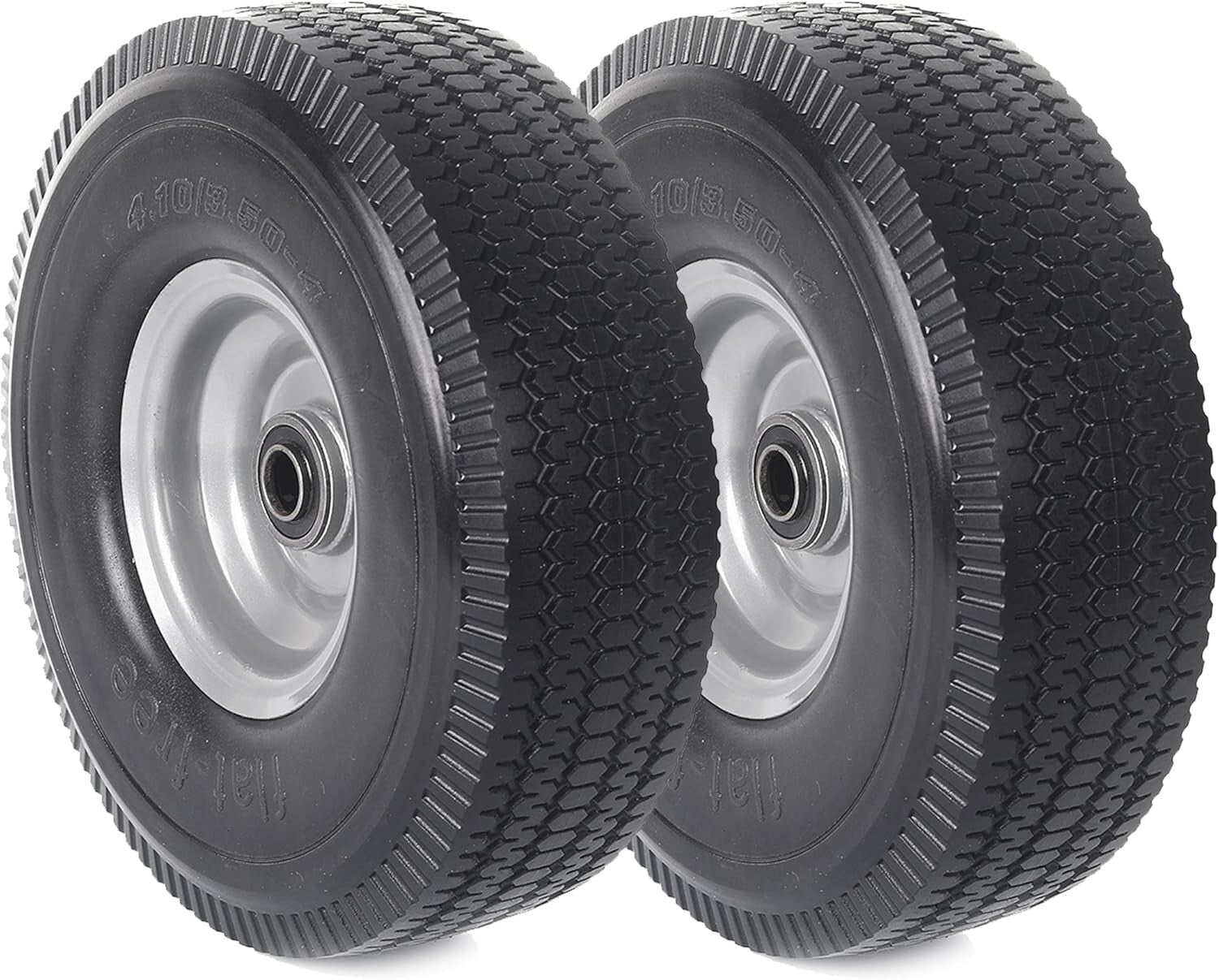 10-Inch Solid Tire and Wheel Assembly with Bearings 2-Pack Maintenance-Free Trend Times 2
