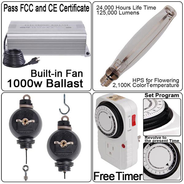 1000 Watt Indoor Gardening HPS Grow Light Kit - Trend Times Toy Stores