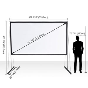 100" 120" 150" Foldable Projector Screen w/ Stand Home Theater Backyard Movies 100 in screen with stand - Trend Times Toy Stores