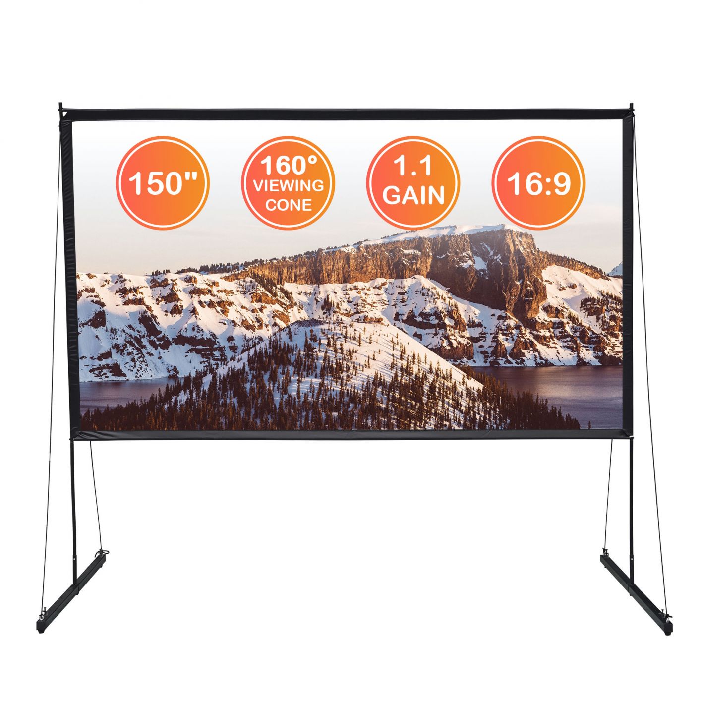 100" 120" 150" Foldable Projector Screen w/ Stand Home Theater Backyard Movies 150 in screen with stand - Trend Times Toy Stores