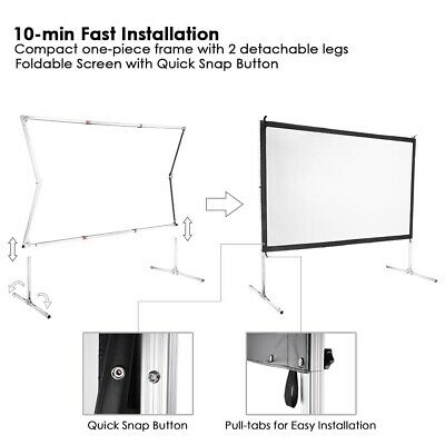 100" Portable Fast Folding Projector Movie Screen 16:9 HD with Stand Office Home - Trend Times Toy Stores