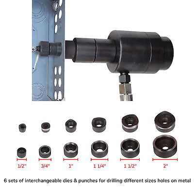 10T Hydraulic Knockout Punch Hand Pump 6 Dies Hole Tool Driver Kit w/ Metal Case - Trend Times Toy Stores