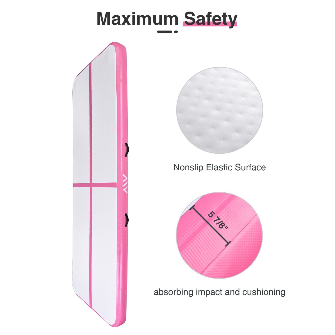 10 Ft Air Mat Track Inflatable Tumbling Mat Gymnastics Fitness Pink - Trend Times Toy Stores