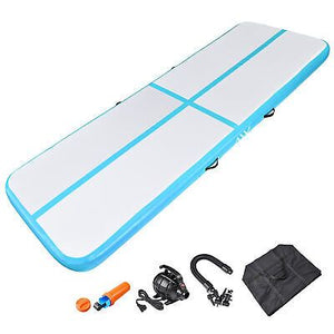 10 Ft Air Mat Track Inflatable Tumbling Mat Gymnastics Training Fitness Blue - Trend Times Toy Stores