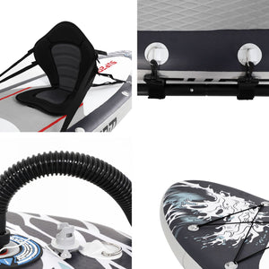10 Ft Inflatable Stand Up Paddle Board Kit SUP Pump Backpack Surfing Adult Youth Black - Trend Times Toy Stores