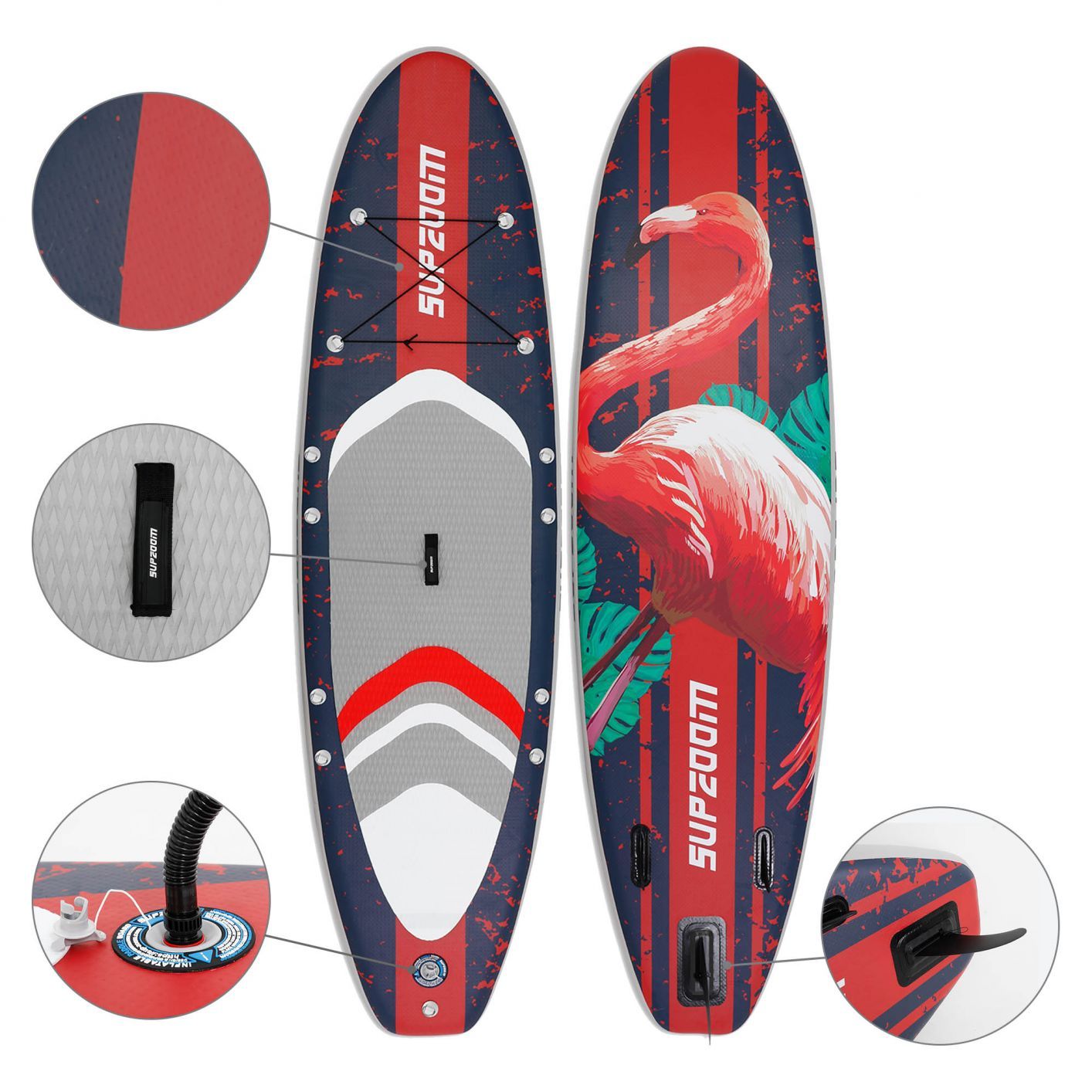 10 Ft Inflatable Stand Up Paddle Board Kit SUP Pump Backpack Surfing Adult Youth Red - Trend Times Toy Stores