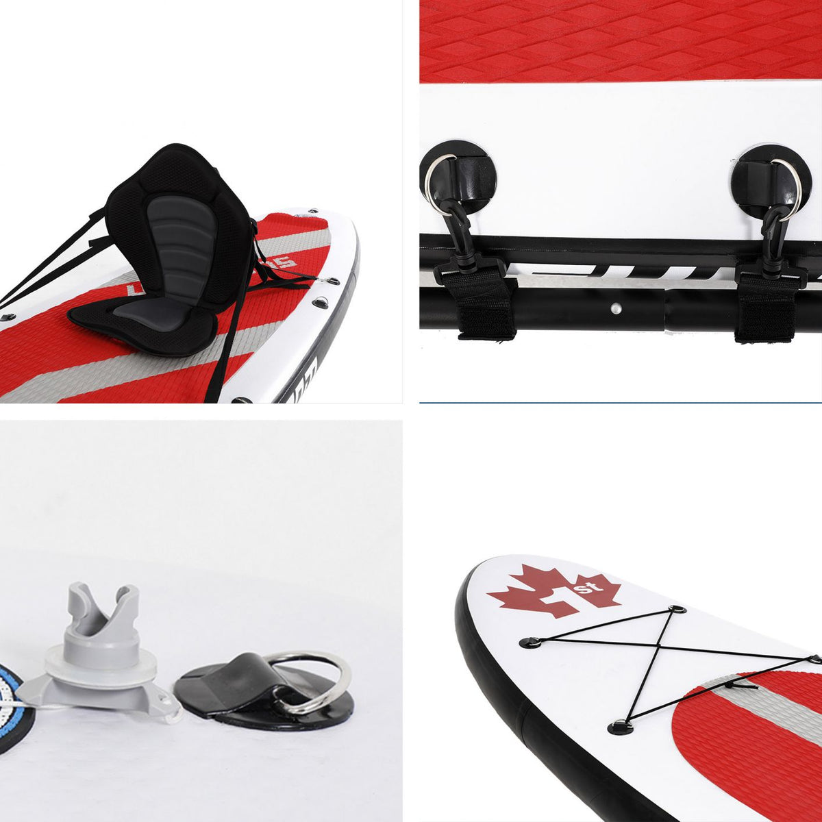 10 Ft Inflatable Stand Up Paddle Board Kit SUP Pump Backpack Surfing Adult Youth Red & White - Trend Times Toy Stores