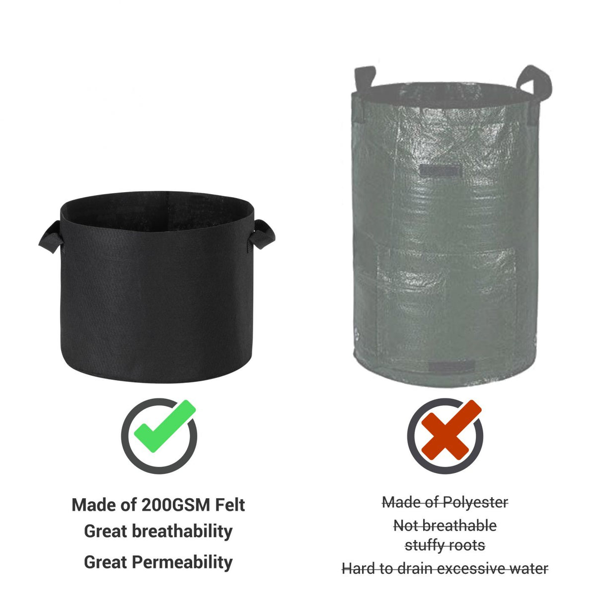10 Gallon Grow Bags Fabric w/ Handles Gardening Planter Pot for Fruit Vegetable 10 Packs - Trend Times Toy Stores