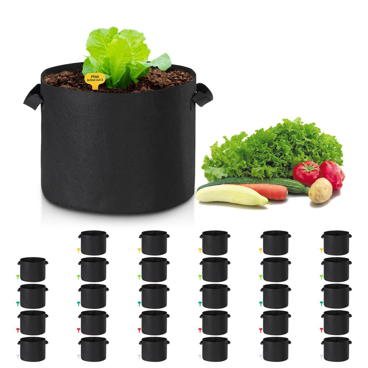 10 Gallon Grow Bags Fabric w/ Handles Gardening Planter Pot for Fruit Vegetable 30 Packs - Trend Times Toy Stores