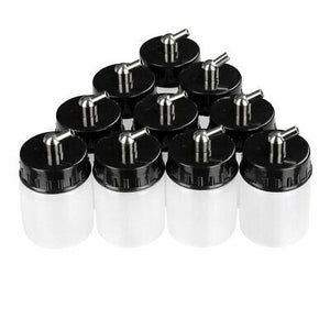 10 Pcs Airbrush Pigment Bottles Dual Action Jars Lid Siphon Feed Paint Cup 22 cc - Trend Times Toy Stores