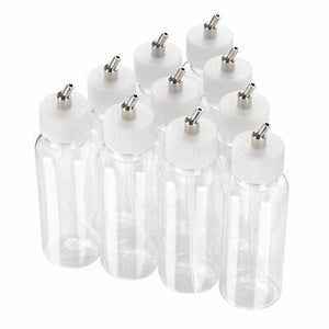 10 Pcs Plastic Airbrush Bottles Dual Action Jars Lid Siphon Feed Paint Cup 80 cc - Trend Times Toy Stores