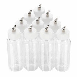 10 Pcs Plastic Airbrush Bottles Dual Action Jars Lid Siphon Feed Paint Cup 80 cc - Trend Times Toy Stores