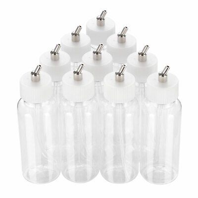 10 Pcs Plastic Airbrush Bottles Dual Action Jars Lid Siphon Feed Paint Cup 80 cc - Trend Times Toy Stores