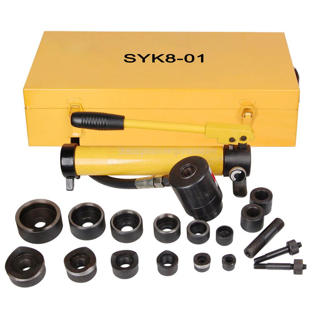 10 Ton 6 Die Hydraulic Knockout Punch Hand Pump Hole Tool Driver Kit w/ Case New Yellow - Trend Times Toy Stores