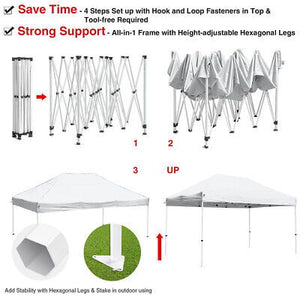 10'x15' White Outdoor Gazebo Commercial Canopy Wedding Party Tent Pavilion Cater - Trend Times Toy Stores