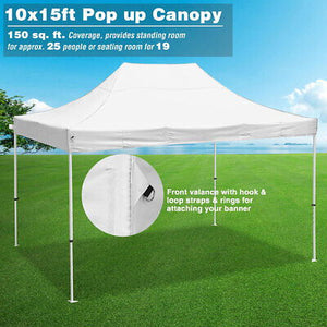 10'x15' White Outdoor Gazebo Commercial Canopy Wedding Party Tent Pavilion Cater - Trend Times Toy Stores