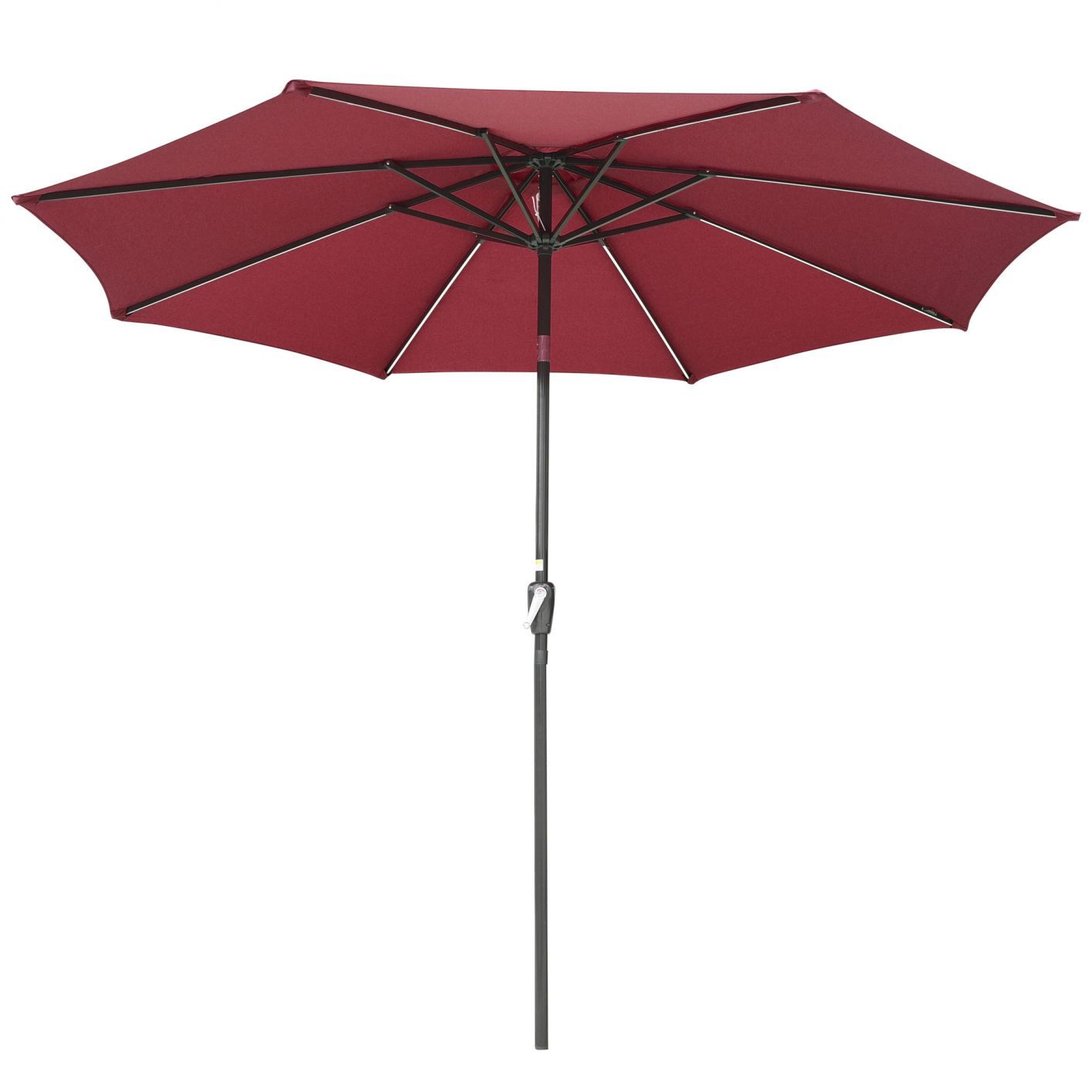 10ft Solar Powered Patio Umbrella Outdoor Yard Parasol Sunshade Tilt with Crank Terra Red - Trend Times Toy Stores