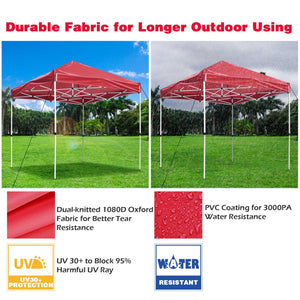 10x10' 1080D Commercial EZ Pop Up Canopy Tent Gazebo Instant Shelter Wedding - Trend Times Toy Stores