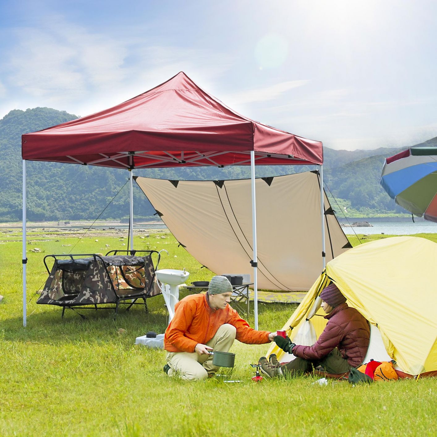 10x10' 1080D Commercial EZ Pop Up Canopy Tent Gazebo Instant Shelter Wedding - Trend Times Toy Stores