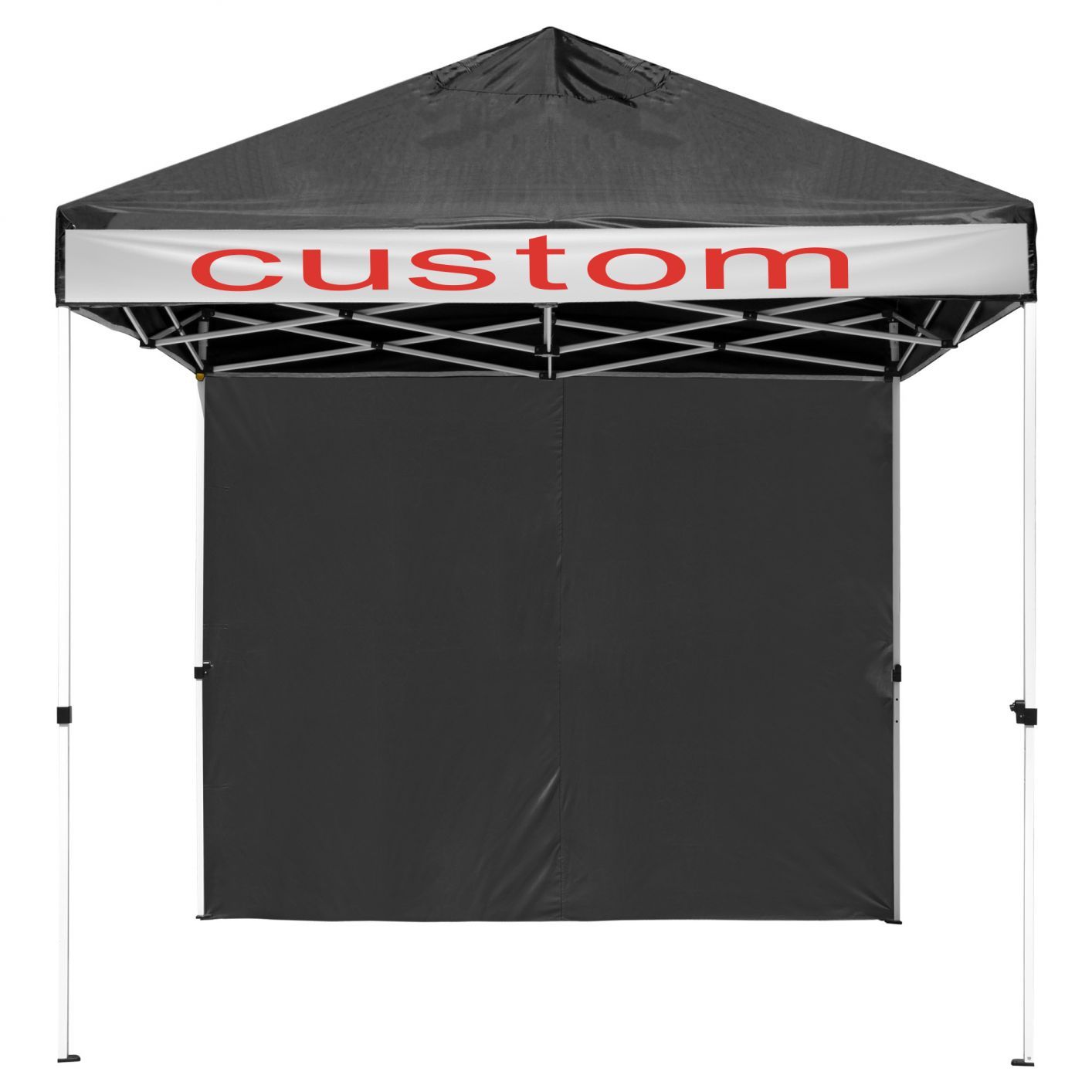 10x10' EZ Pop Up Canopy Commercial Tent Outdoor Business Gazebo Shelter Sidewall Black, with 1 Wall - Trend Times Toy Stores