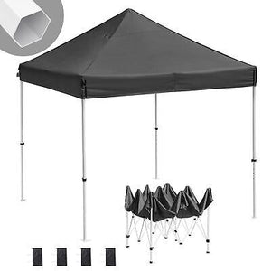 10x10 ft Pop Up Canopy CPAI-84 Commercial Outdoor Trade Fair Party Tent Black - Trend Times Toy Stores