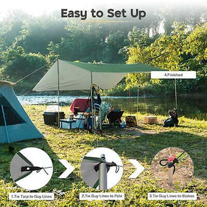 10x15FT Camping Tent Tarp Hammock Rain Fly Waterproof Hiking Backpacking Shelter - Trend Times Toy Stores