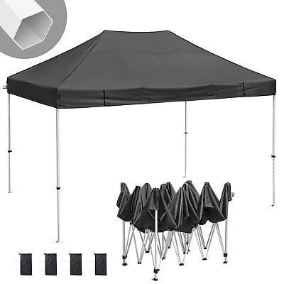 10x15 ft Pop Up Canopy CPAI-84 Commercial Outdoor Trade Fair Party Tent Black - Trend Times Toy Stores