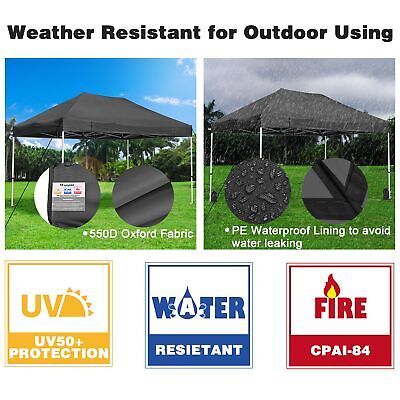 10x15 ft Pop Up Canopy CPAI-84 Commercial Outdoor Trade Fair Party Tent Black - Trend Times Toy Stores