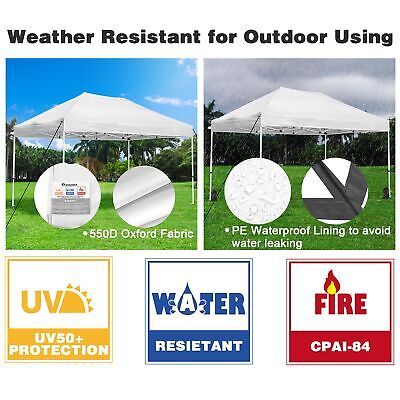 10x15 ft Pop Up Canopy CPAI-84 Commercial Outdoor Trade Fair Party Tent White - Trend Times Toy Stores